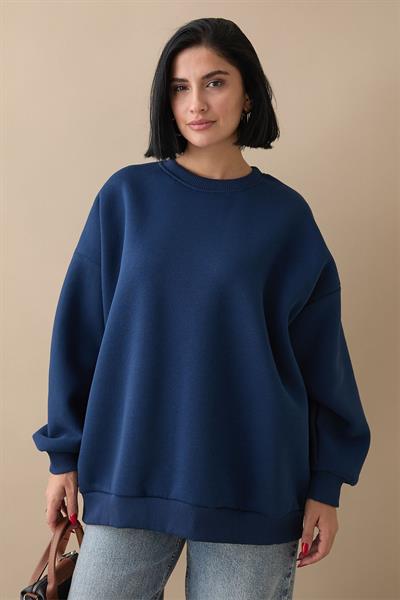 Şardonlu Basic Lacivert Sweat