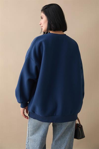 Şardonlu Basic Lacivert Sweat