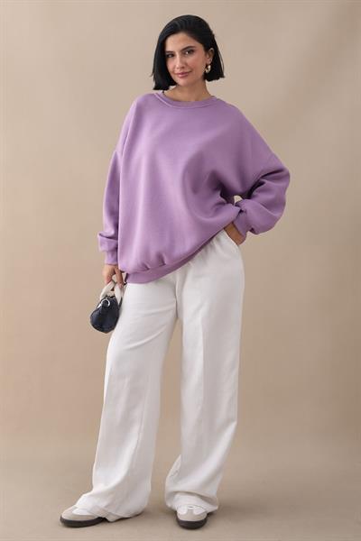 Şardonlu Basic Lila Sweat
