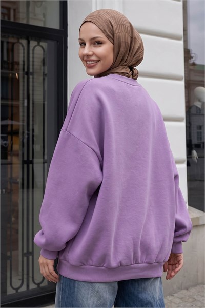 Şardonlu Basic Lila Sweat