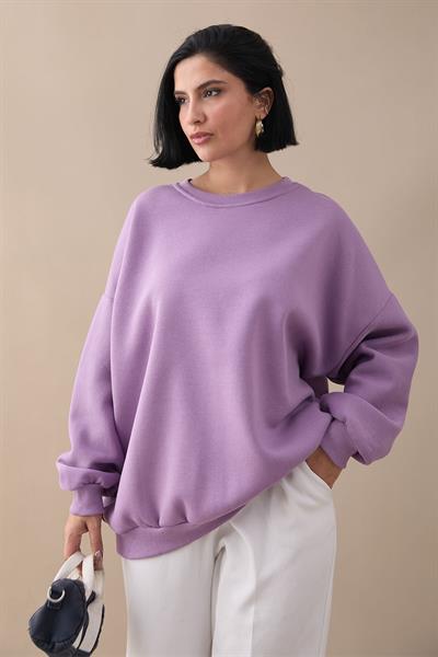 Şardonlu Basic Lila Sweat