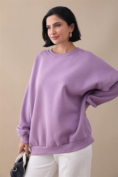 Şardonlu Basic Lila Sweat
