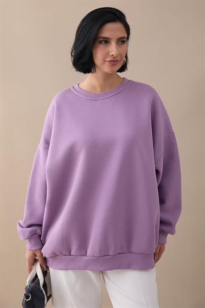 Şardonlu Basic Lila Sweat
