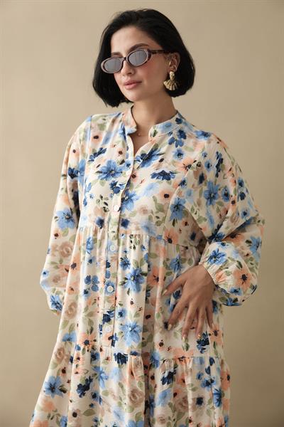 Sardunya Mavi Mango Elbise