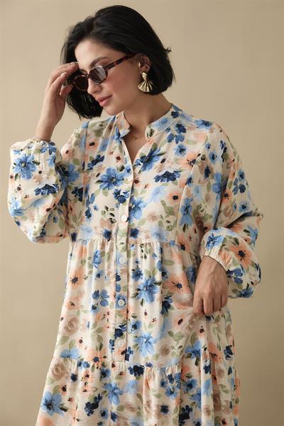 Sardunya Mavi Mango Elbise