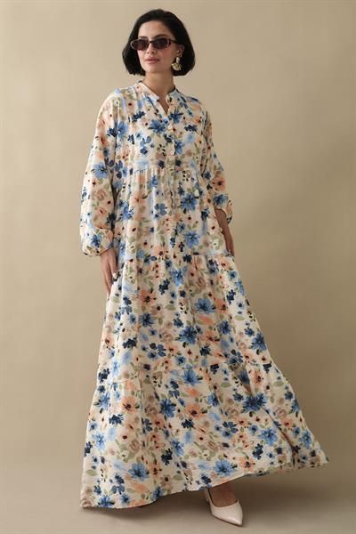 Sardunya Mavi Mango Elbise