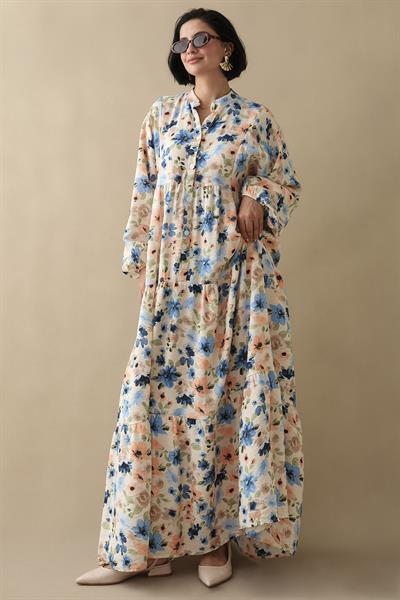 Sardunya Mavi Mango Elbise