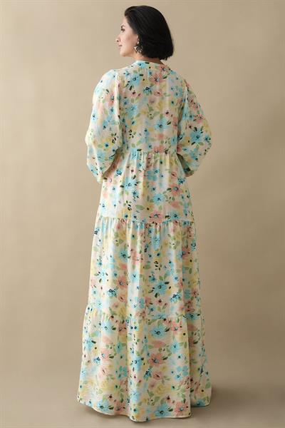 Sardunya Turkuaz Mango Elbise