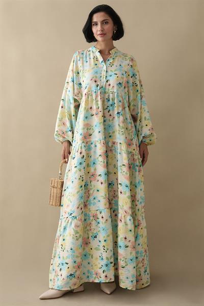 Sardunya Turkuaz Mango Elbise