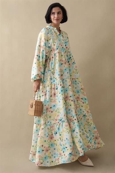 Sardunya Turkuaz Mango Elbise