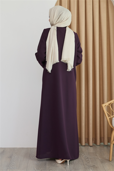 Sarmal Taş Desenli Mor Ferace