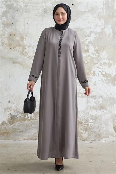 Sarmal Taş Detaylı Petek Vizon Ferace