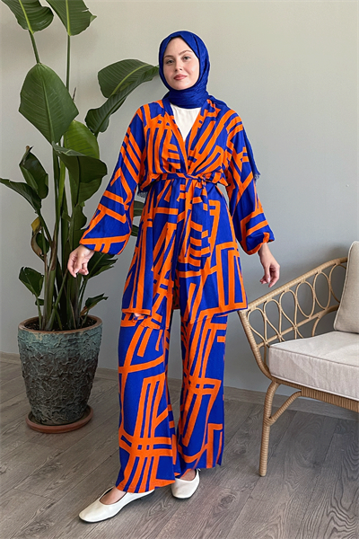 Şeritli İkili Oranj Viskon Takım