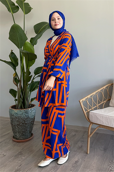 Şeritli İkili Oranj Viskon Takım