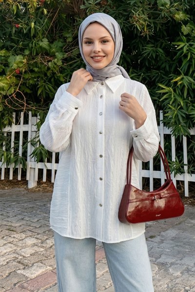 Sim Şeritli Beyaz Gömlek