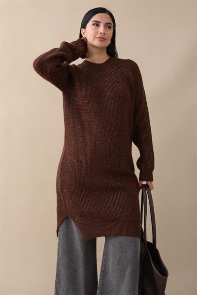 Simli Fitilli Acı Kahve Tunik