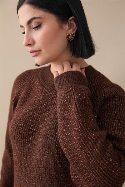 Simli Fitilli Acı Kahve Tunik