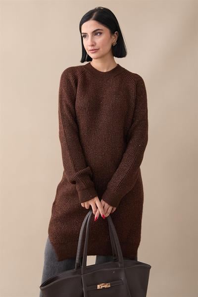 Simli Fitilli Acı Kahve Tunik