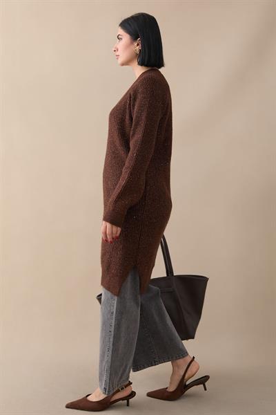 Simli Fitilli Acı Kahve Tunik