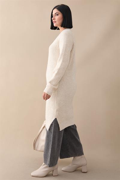 Simli Fitilli Ekru Tunik