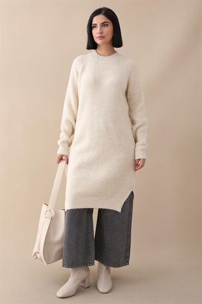 Simli Fitilli Ekru Tunik