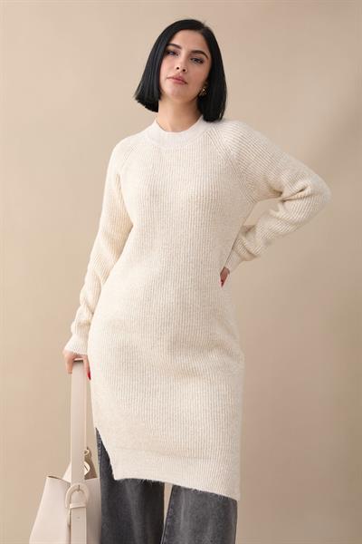 Simli Fitilli Ekru Tunik