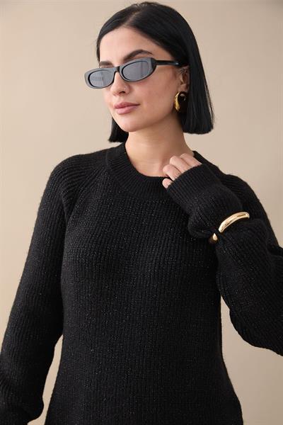 Simli Fitilli Siyah Tunik