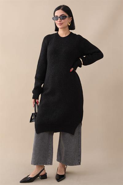 Simli Fitilli Siyah Tunik