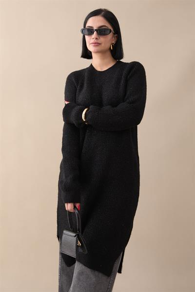 Simli Fitilli Siyah Tunik