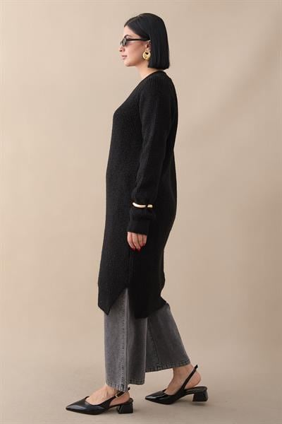 Simli Fitilli Siyah Tunik