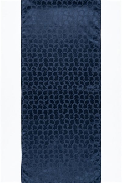 Soft Oval Desenli Lacivert Jakar Şal