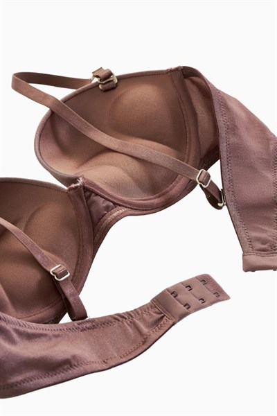 Straplez Mikro Sütyen Double Push Up, Ekstra Dolgulu Basic - Bronz Kahve - 2536