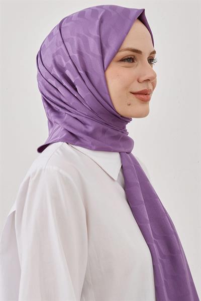 Su Desen İpeksi Jakar Şal - Mor