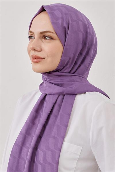 Su Desen İpeksi Jakar Şal - Mor