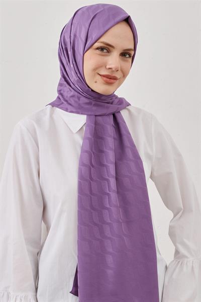 Su Desen İpeksi Jakar Şal - Mor