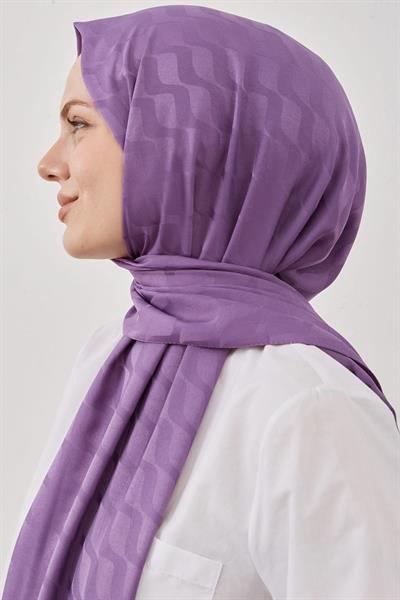 Su Desen İpeksi Jakar Şal - Mor