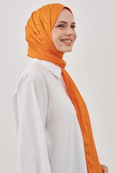 Su Desen İpeksi Jakar Şal - Oranj