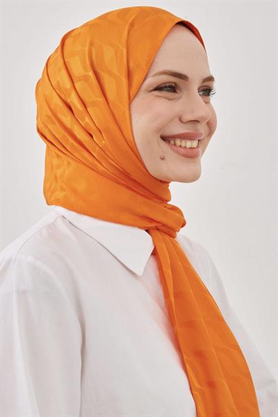 Su Desen İpeksi Jakar Şal - Oranj