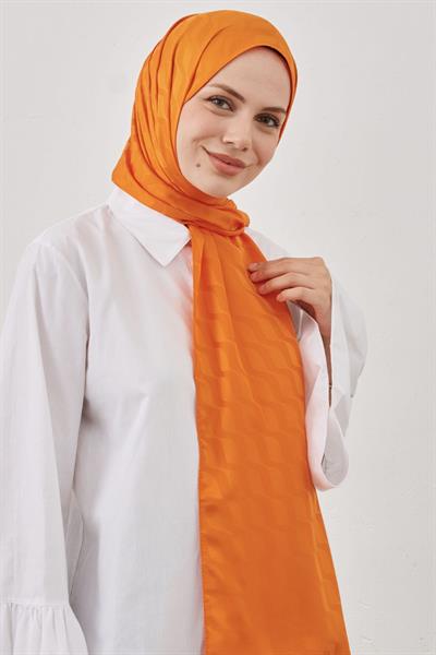 Su Desen İpeksi Jakar Şal - Oranj