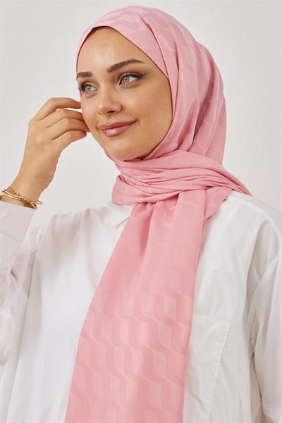 Su Desen İpeksi Jakar Şal - Pudra