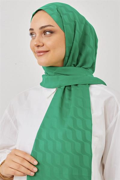 Su Desen İpeksi Jakar Şal - Yeşil