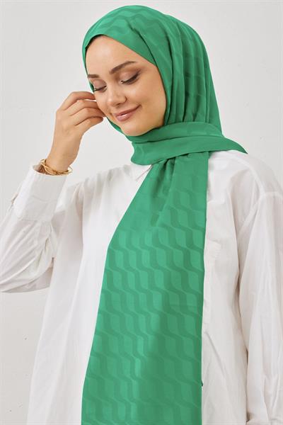 Su Desen İpeksi Jakar Şal - Yeşil