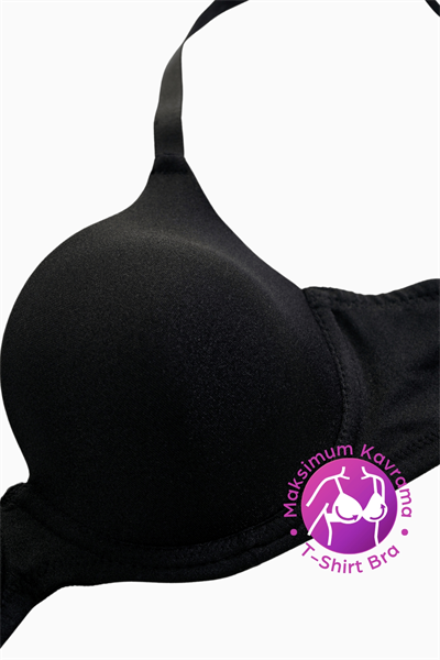 T-shirt Bra Dolgusuz Sabit Kalın Askı - Siyah - 2531