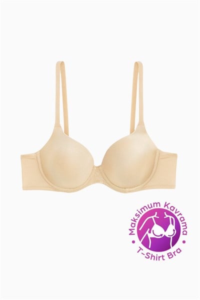 T-shirt Bra Dolgusuz Sabit Kalın Askı - Ten - 2531