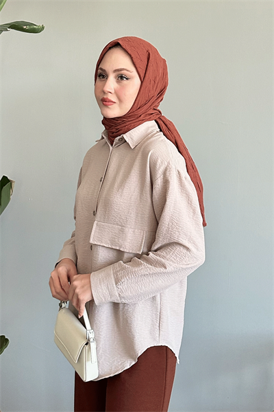 Tek Cepli Bej Salaş Gömlek