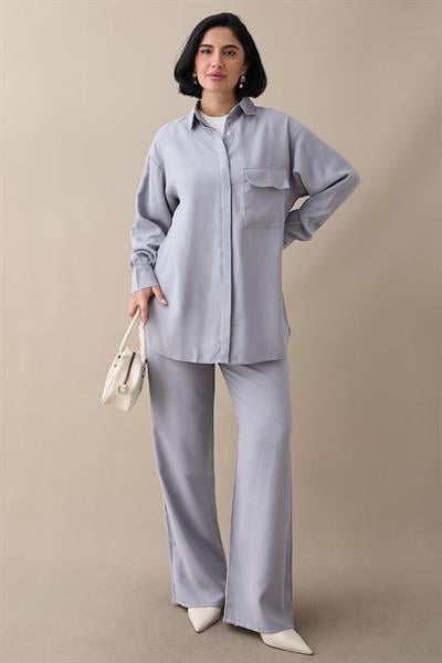 Tek Cepli Gizli Patlı Gri İkili Takım