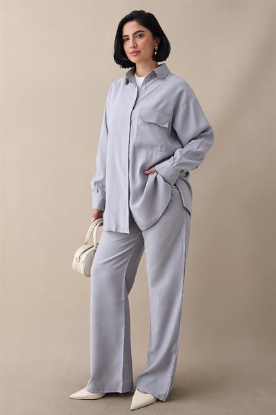 Tek Cepli Gizli Patlı Gri İkili Takım