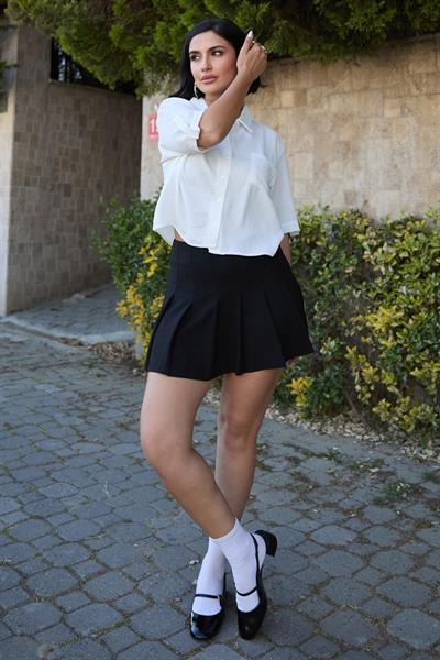 Tek Cepli Kısa Kollu Gömlek Beyaz