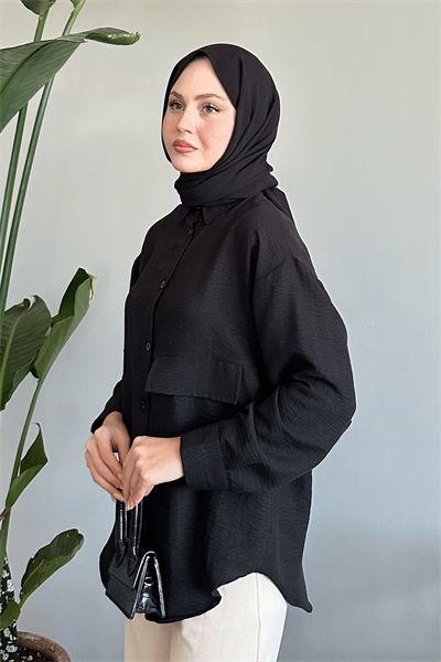 Tek Cepli Siyah Salaş Gömlek