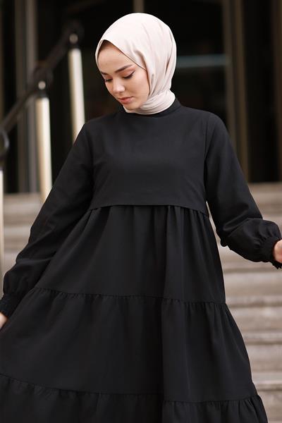 Single Layer Loose Black Dress